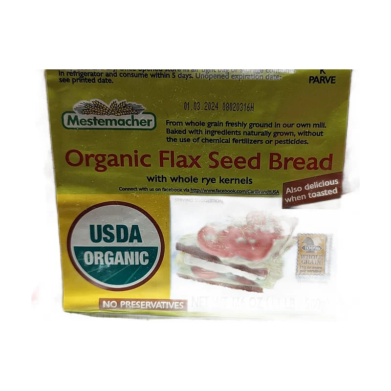 Organic flax seed bread