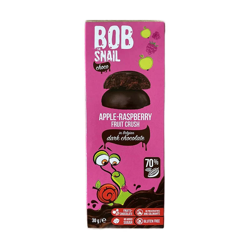 "Bob snail" apple-rasp fruit w/ choco