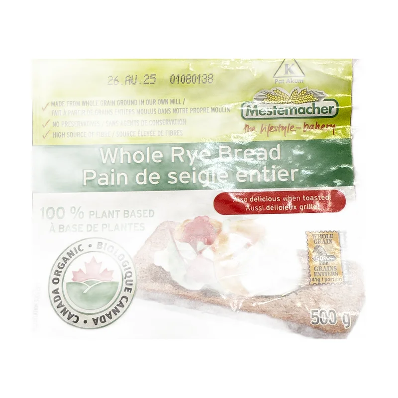 Organic rye bread