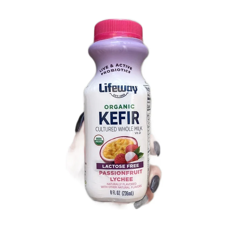 Organic passionfruit-lychee kefir