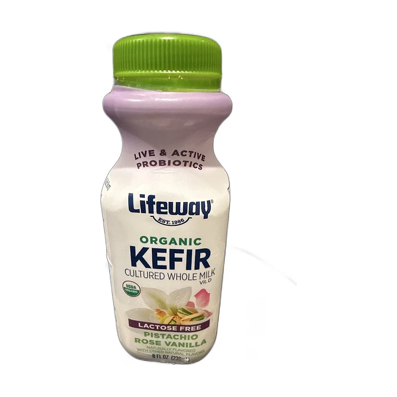 Organic pistachio-rose-vanilla kefir
