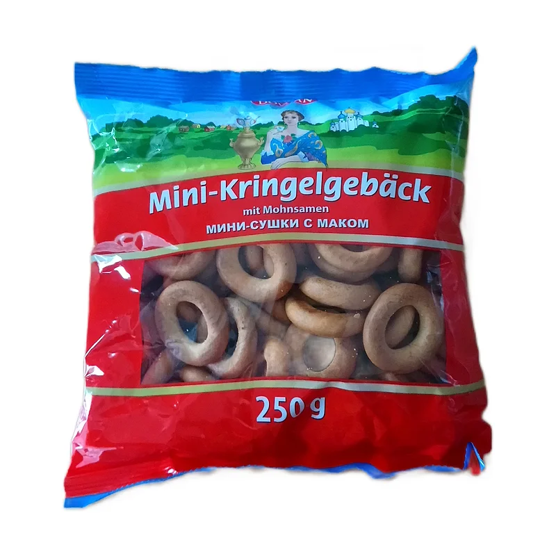 Crisp bread rings w/poppy seeds