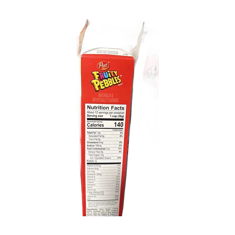 "Fruity pebbles" rice cereal