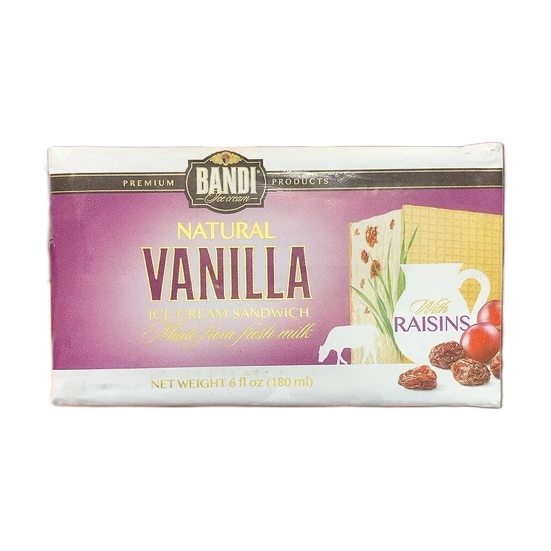 Vanilla ice cream with raisins
