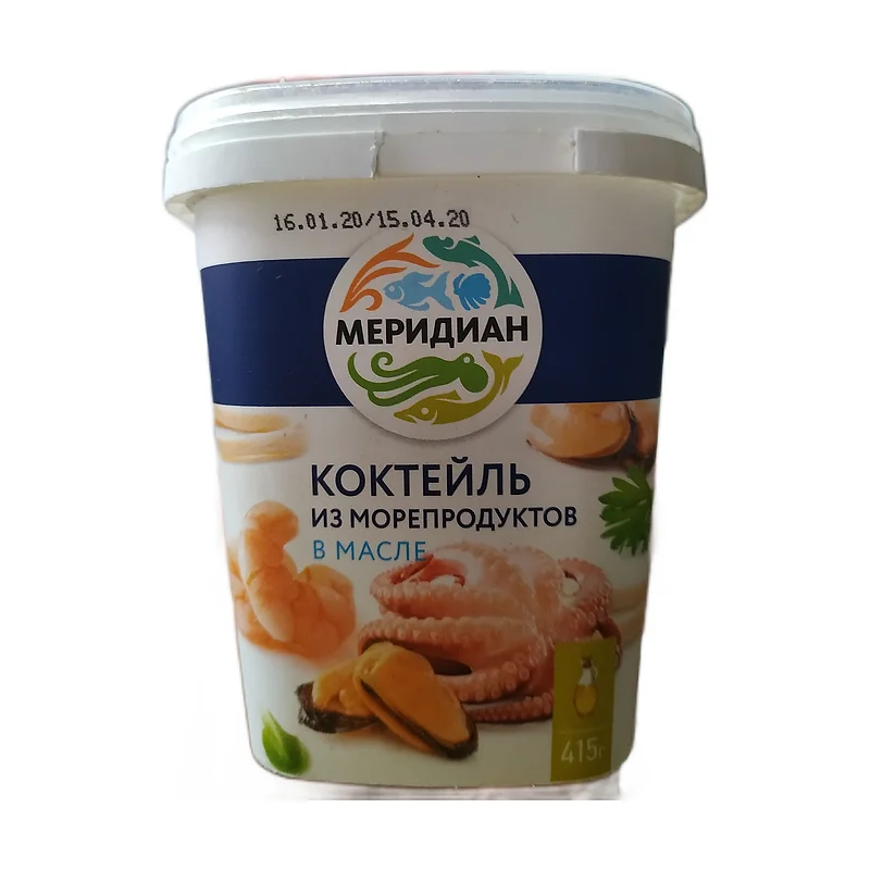 Seafood cocktail in oil