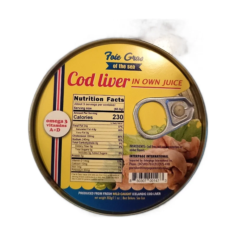 Cod liver in own juice